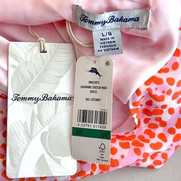 NWT Tommy Bahama Sz L Charming Cheetah Sleeveless Summer Maxi Dress - Picture 12 of 13